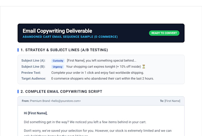 write high converting french ecommerce email copywriting marketing
